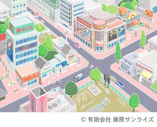 「画房サンライズ Webサイト」Flash用イラスト